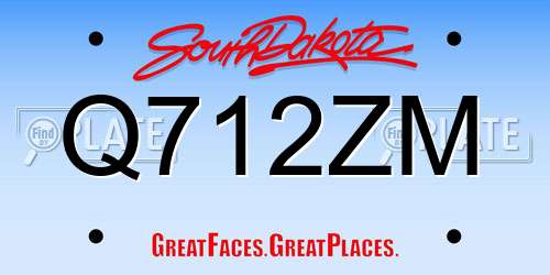 Q712ZM South Dakota License Plate