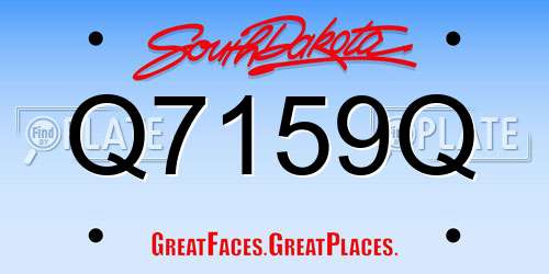 Q7159Q South Dakota License Plate