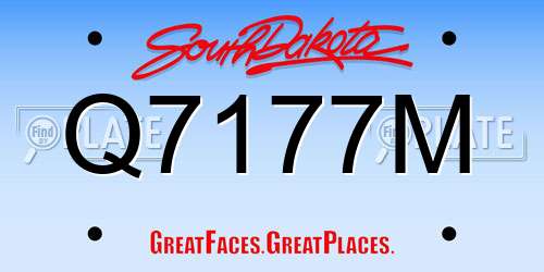 Q7177M South Dakota License Plate