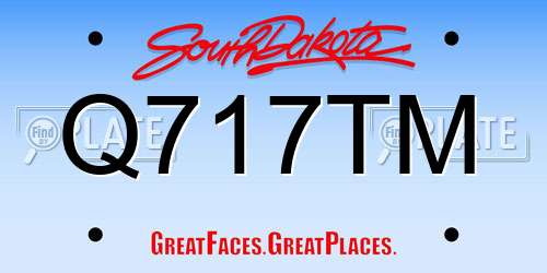 Q717TM South Dakota License Plate