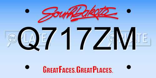Q717ZM South Dakota License Plate