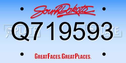 Q719593 South Dakota License Plate