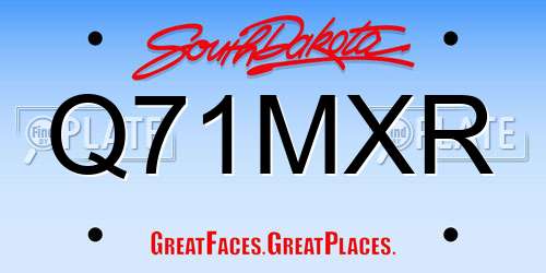 Q71MXR South Dakota License Plate