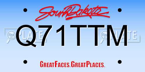 Q71TTM South Dakota License Plate