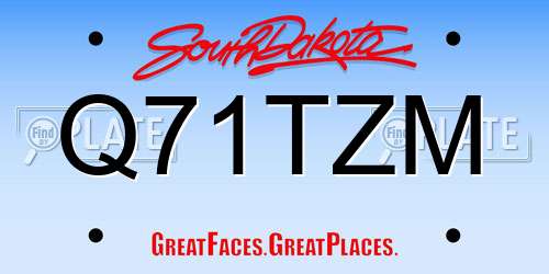 Q71TZM South Dakota License Plate