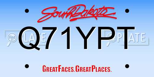 Q71YPT South Dakota License Plate