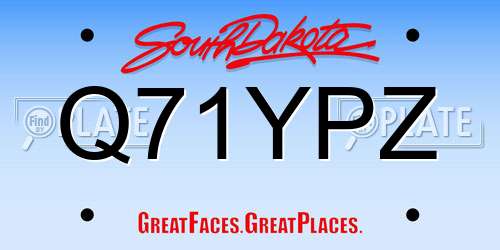 Q71YPZ South Dakota License Plate