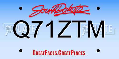 Q71ZTM South Dakota License Plate