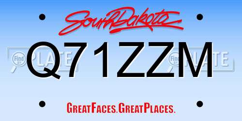 Q71ZZM South Dakota License Plate