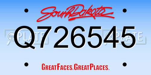 Q726545 South Dakota License Plate