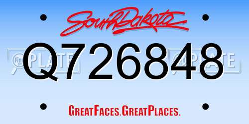 Q726848 South Dakota License Plate
