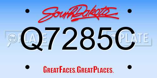 Q7285C South Dakota License Plate
