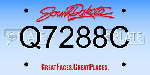 Q7288C South Dakota License Plate