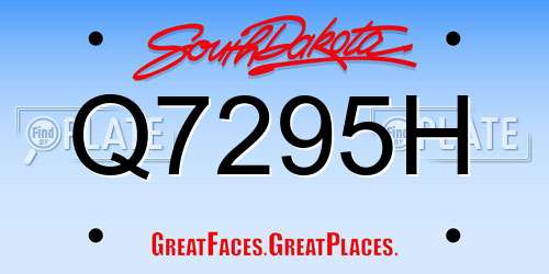 Q7295H South Dakota License Plate