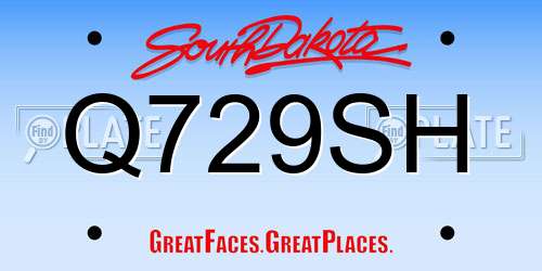 Q729SH South Dakota License Plate