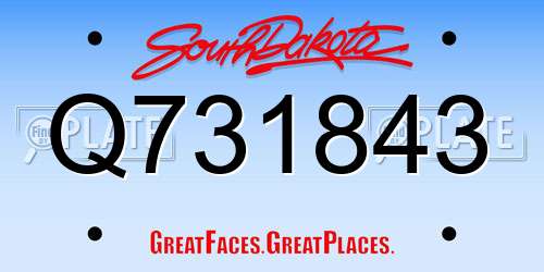 Q731843 South Dakota License Plate
