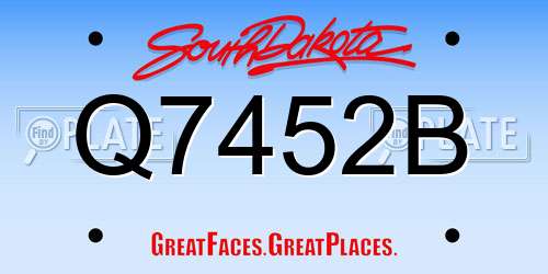 Q7452B South Dakota License Plate