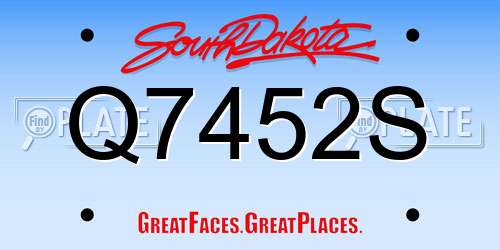 Q7452S South Dakota License Plate