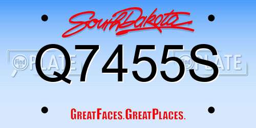 Q7455S South Dakota License Plate
