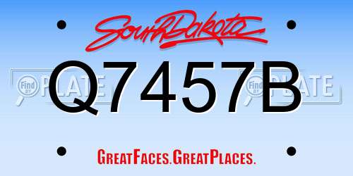 Q7457B South Dakota License Plate
