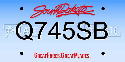 Q745SB South Dakota License Plate