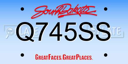 Q745SS South Dakota License Plate