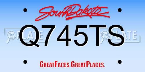 Q745TS South Dakota License Plate