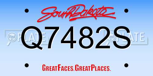 Q7482S South Dakota License Plate