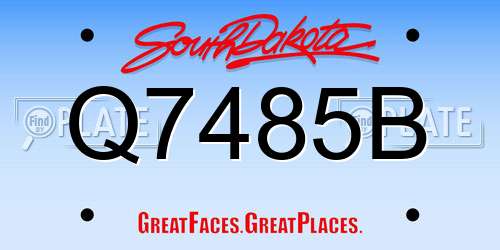 Q7485B South Dakota License Plate