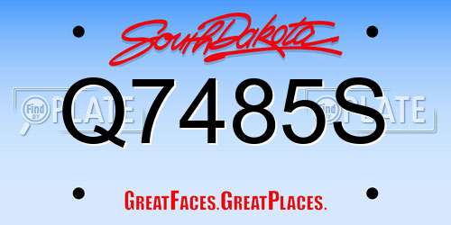 Q7485S South Dakota License Plate