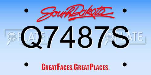 Q7487S South Dakota License Plate