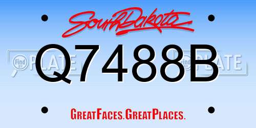 Q7488B South Dakota License Plate