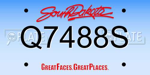 Q7488S South Dakota License Plate