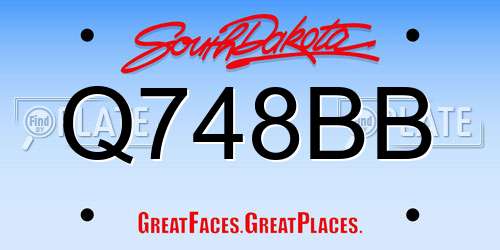 Q748BB South Dakota License Plate