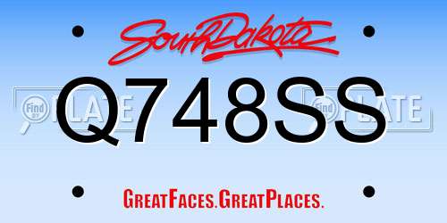 Q748SS South Dakota License Plate