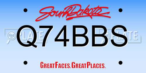 Q74BBS South Dakota License Plate