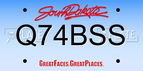 Q74BSS South Dakota License Plate