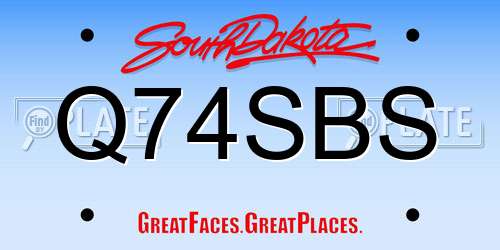 Q74SBS South Dakota License Plate