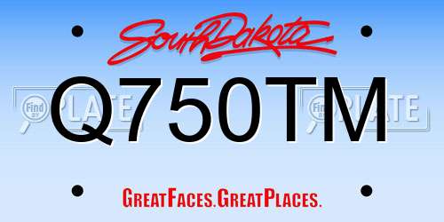 Q750TM South Dakota License Plate