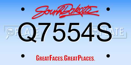 Q7554S South Dakota License Plate