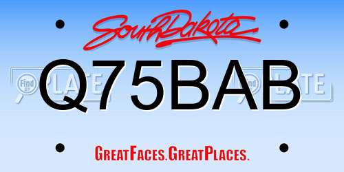 Q75BAB South Dakota License Plate