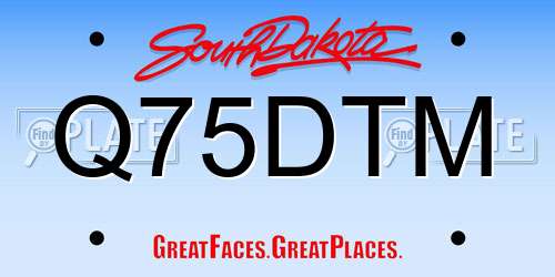 Q75DTM South Dakota License Plate