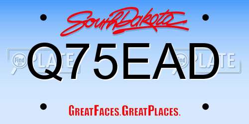 Q75EAD South Dakota License Plate