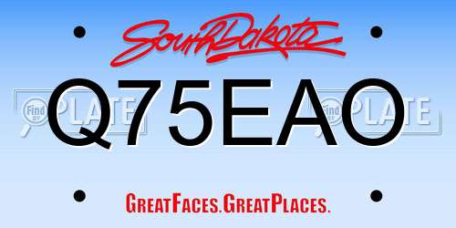 Q75EAO South Dakota License Plate
