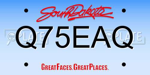 Q75EAQ South Dakota License Plate