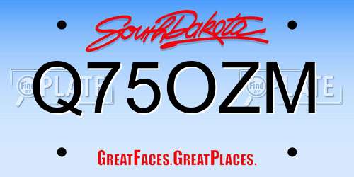 Q75OZM South Dakota License Plate