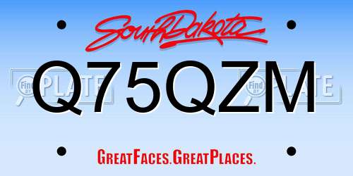 Q75QZM South Dakota License Plate
