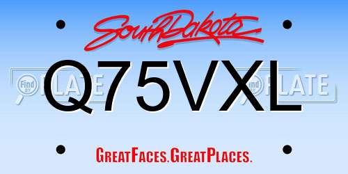 Q75VXL South Dakota License Plate