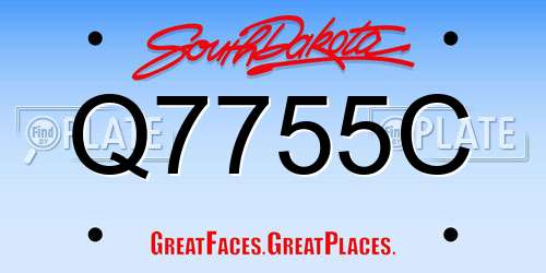 Q7755C South Dakota License Plate