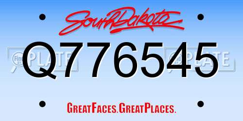 Q776545 South Dakota License Plate